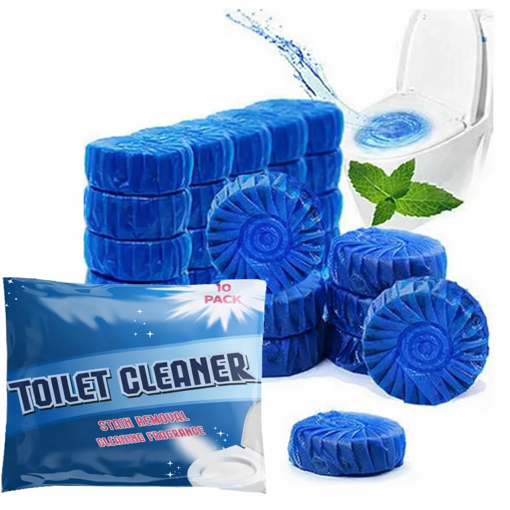 Toilet cleaning tablet pack front view