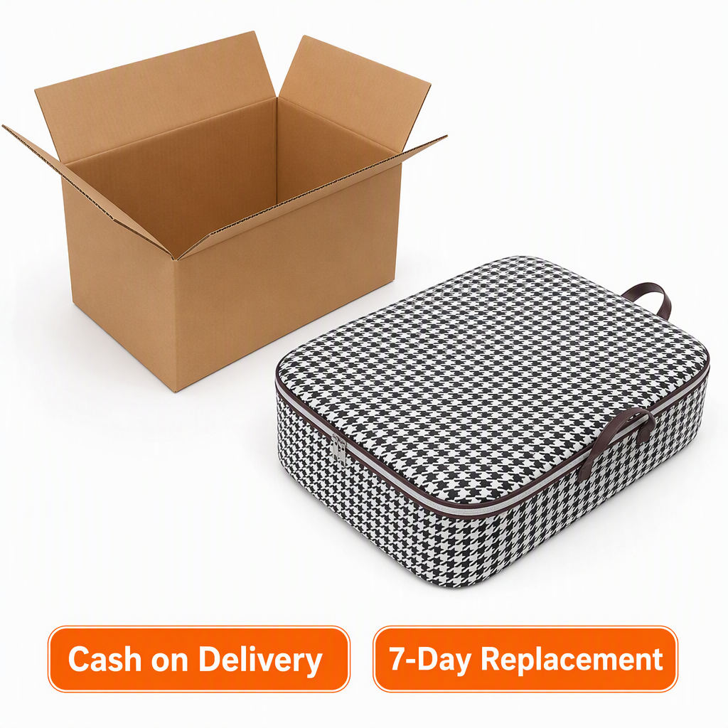 (100L) MULTI 1PCS Foldable Clothes Storage Bags with Zipper & Handles – box