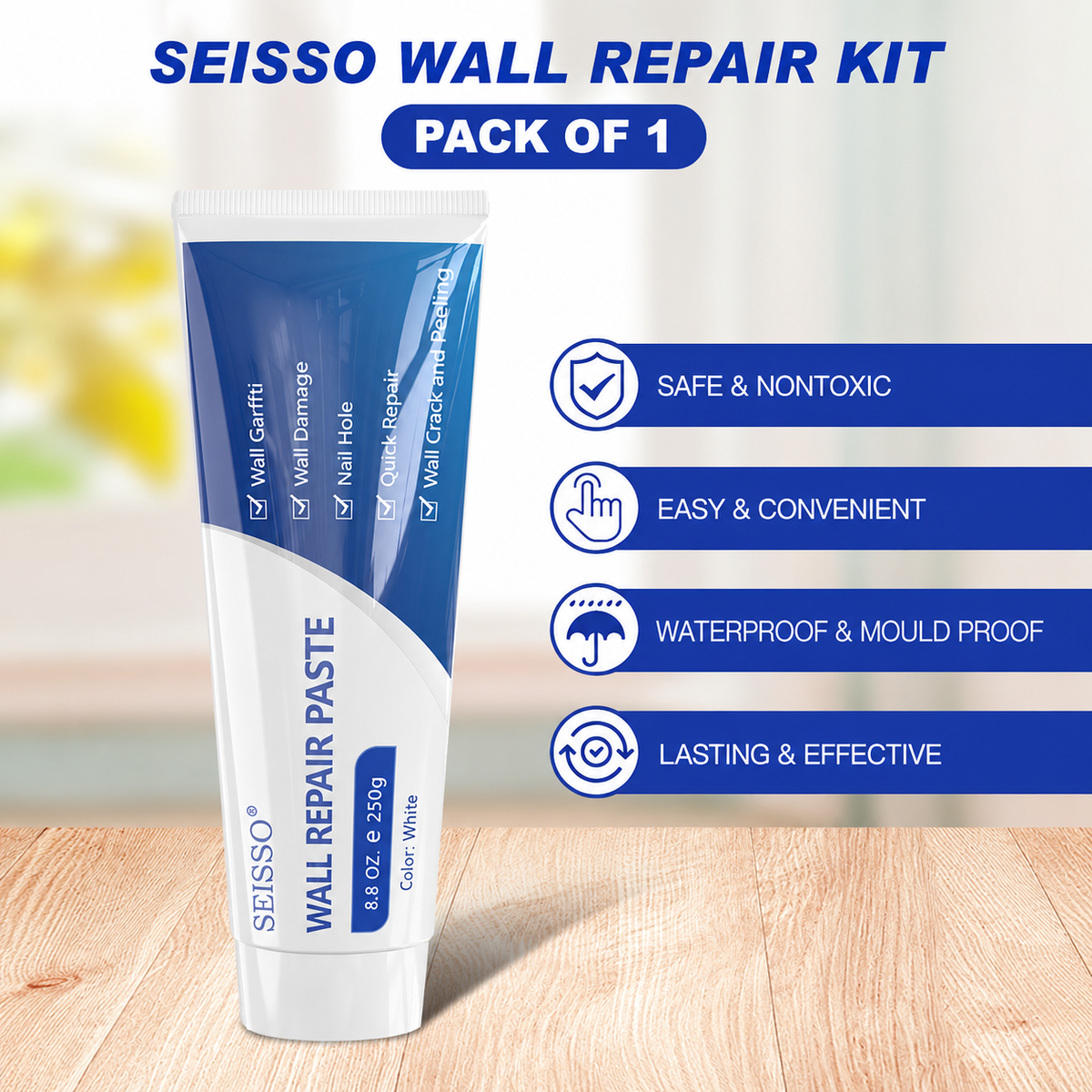 Wall mending agent tube front view