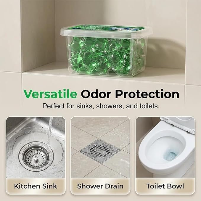 Sink deodorizer pods pack for kitchen and bathroom drains
