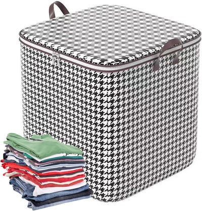 (100L) MULTI 1PCS Foldable Clothes Storage Bags with Zipper & Handles