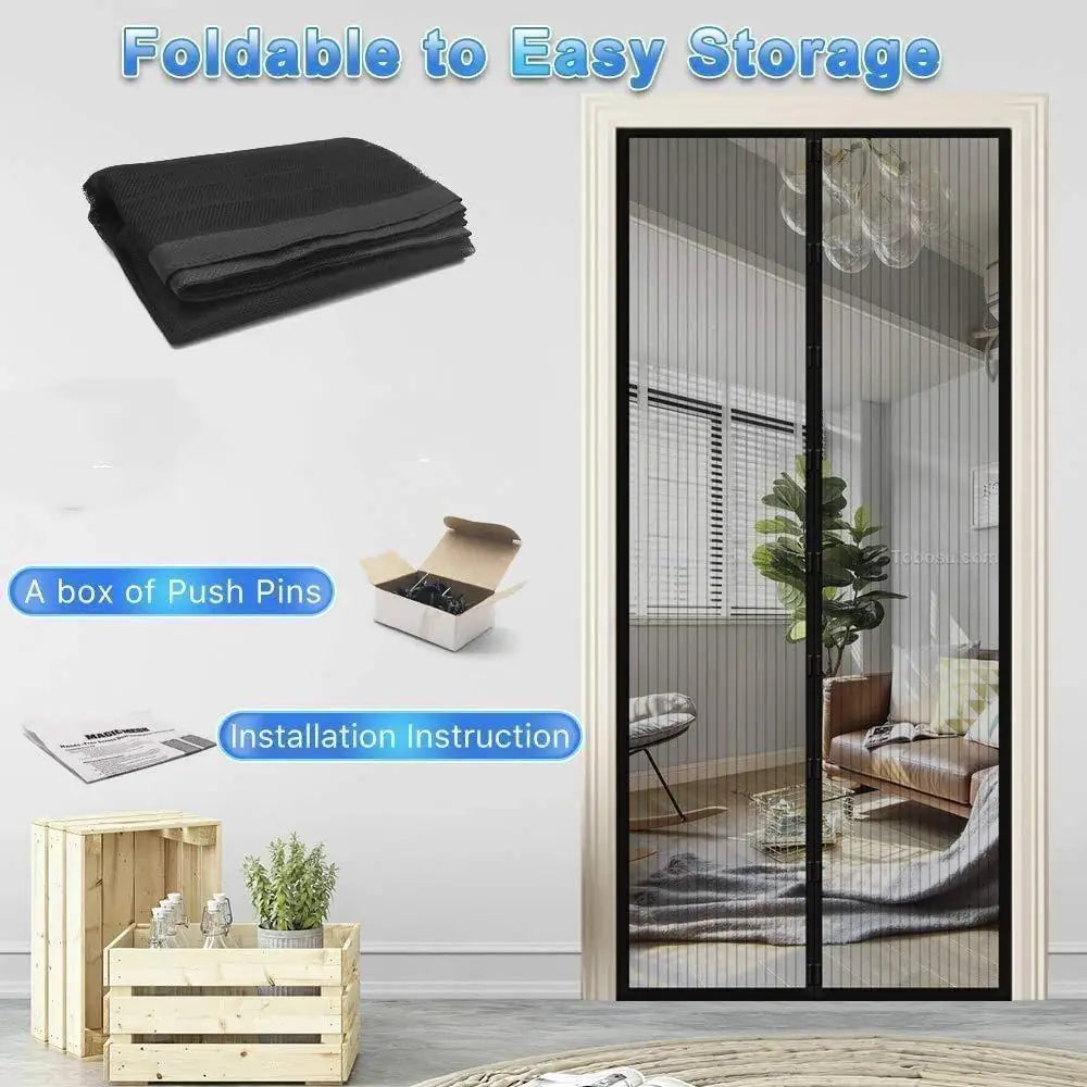 Full size 100 x 210 cm magnetic door mesh curtain