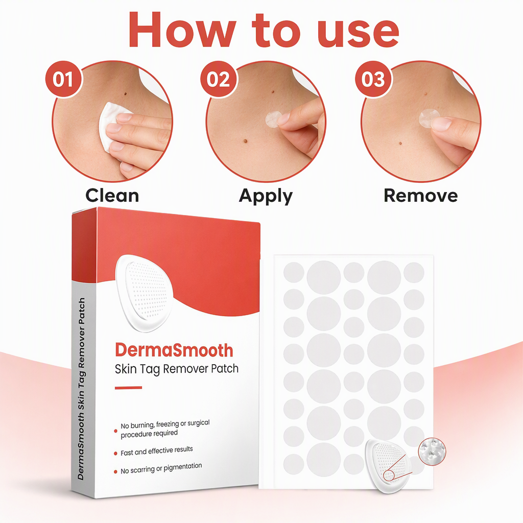 Derma Smooth Skin Tag Removal Patches – steps