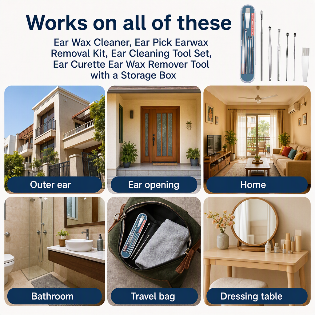 Ear Wax Cleaner, Ear Pick Earwax Removal Kit, Ear Cleaning Tool Set, Ear Curette Ear Wax Remover Tool with a Storage Box