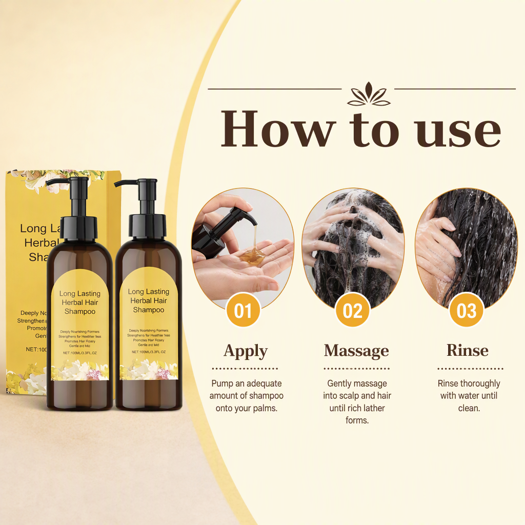Japanese Long Lasting Natural Hair Dye Shampoo (Buy 1 Get 1 Free) – steps