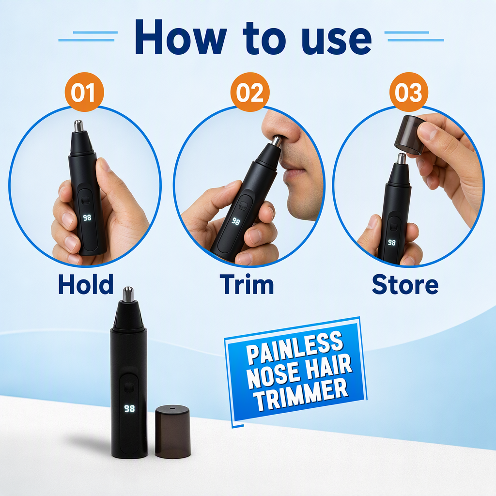 Painless Nose Hair Trimmer – steps