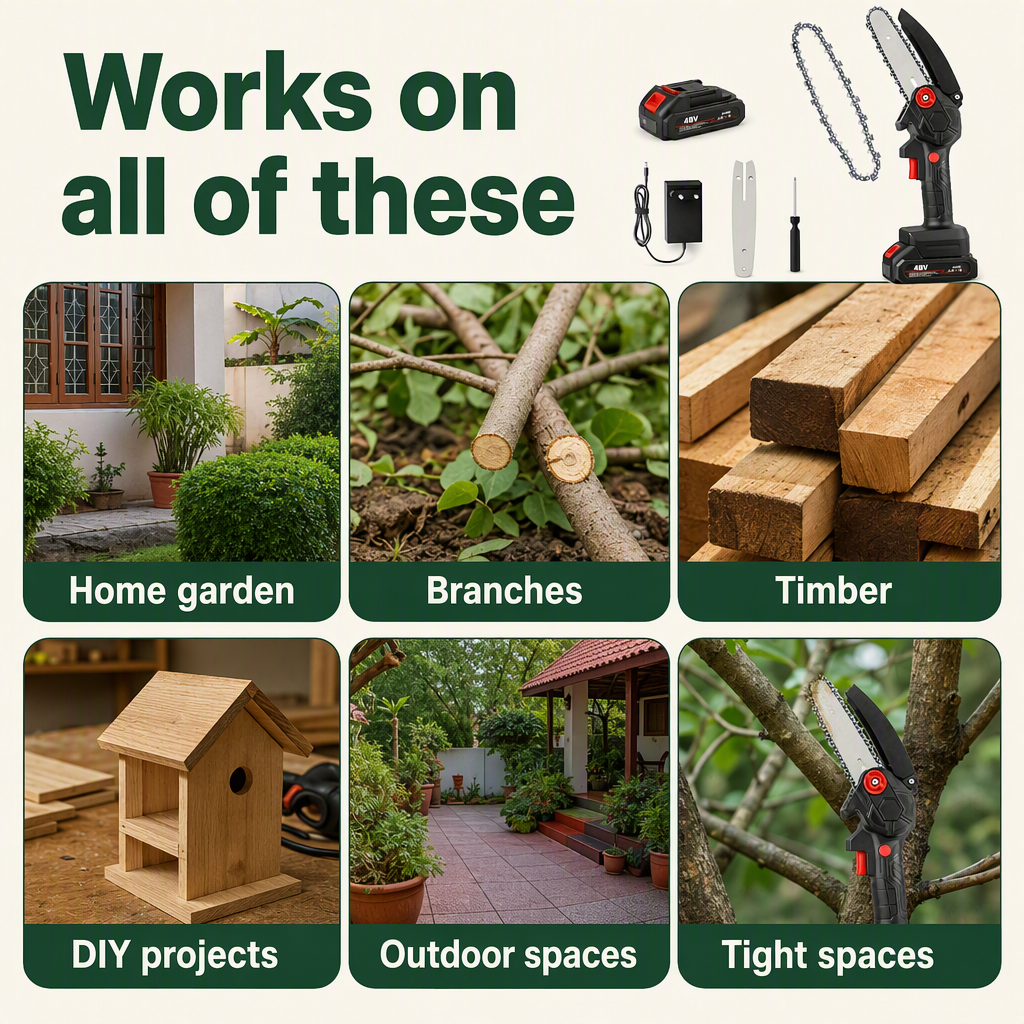 Rechargeable Mini Chainsaw Cordless – places
