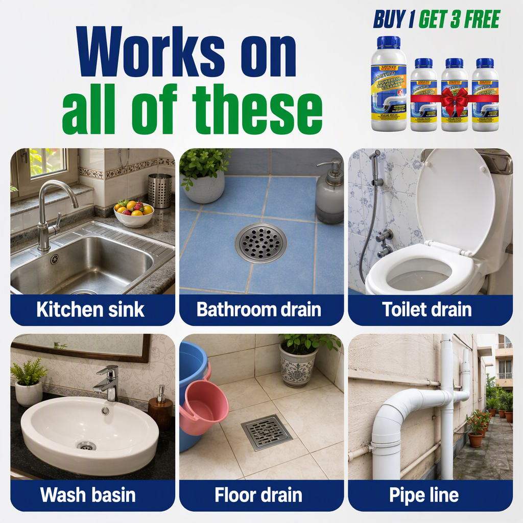 Sanitizo Drain Cleaner Powder Powerful Drain & Sink Cleaner Drainage Block Remover Toilet Cleaner Sink Cleaner Powder Un