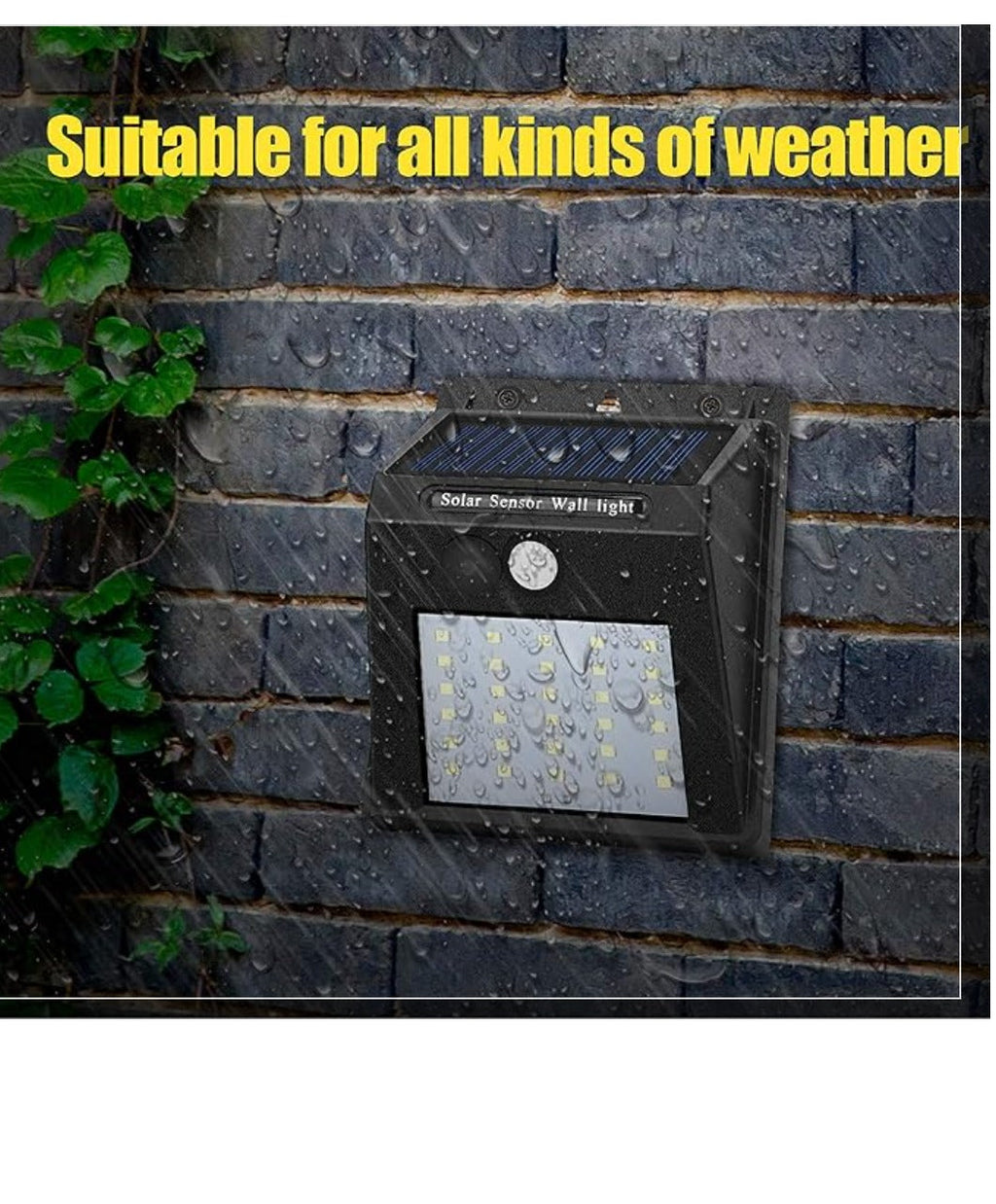 Motion sensor light mounted on outdoor wall