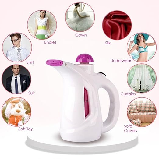 Compact clothes steamer shown in hand