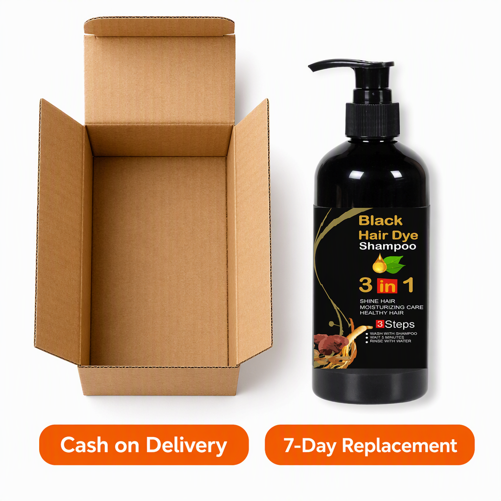 Unisex Instant Black Herbal Hair Dye Shampoo for Grey Hair Coverage 3 in 1(100ml) – box